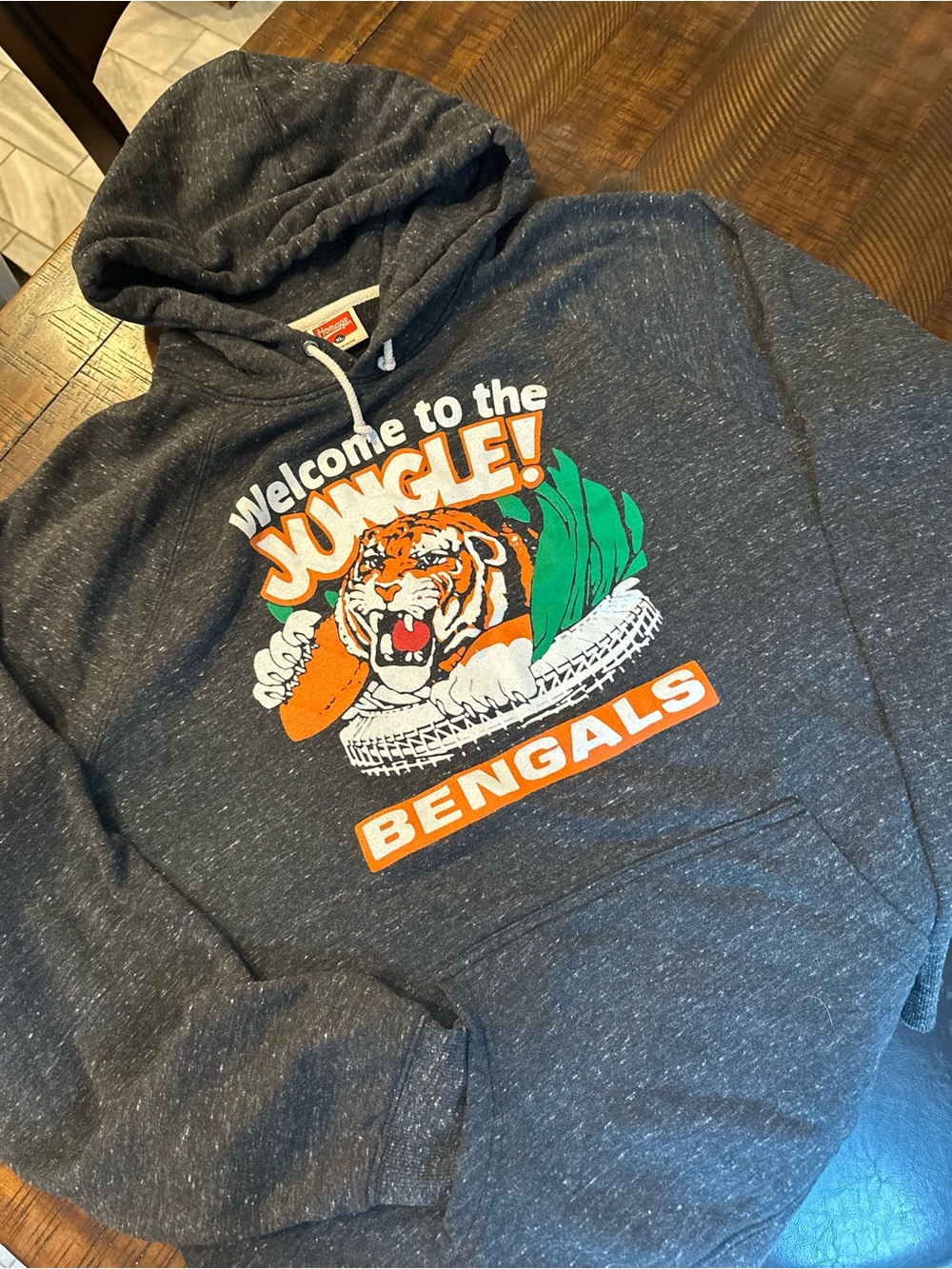 HOMAGE Charcoal Hoodie with Red Logo Tag